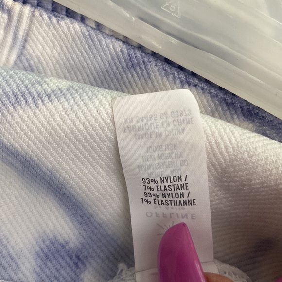 🦋AERIE OFFLINE LEGGINGS One of a kind blue and white tie-dye size extra small - Picture 9 of 10